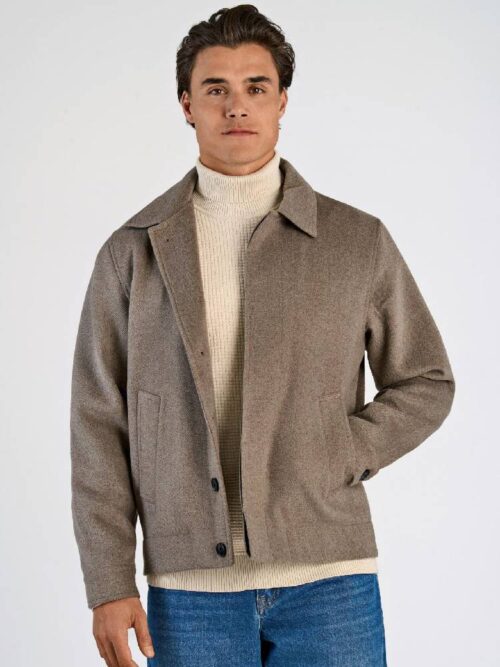 Twill fabric shacket jacket