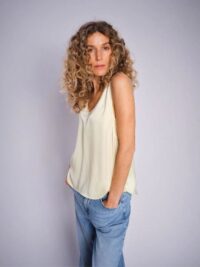 MMAstrid V-Neck Silk Tank Top