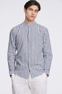 Striped cotton/linen shirt L/S