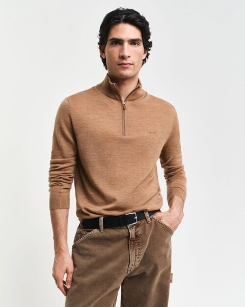 EXTRAFINE MERINO WOOL HALF ZIP
