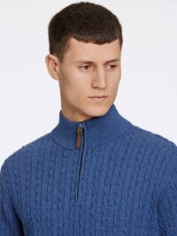 1/2 zip cable knit