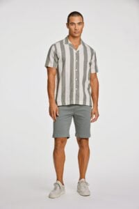 Striped linen/cotton shirt S/S