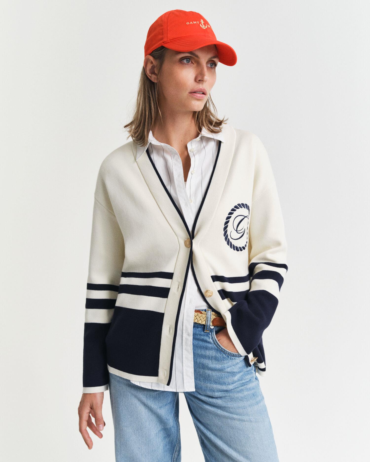 GANT VARSITY V-NECK CARDIGAN