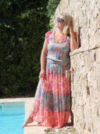 Green Rosa Blue Top Frill