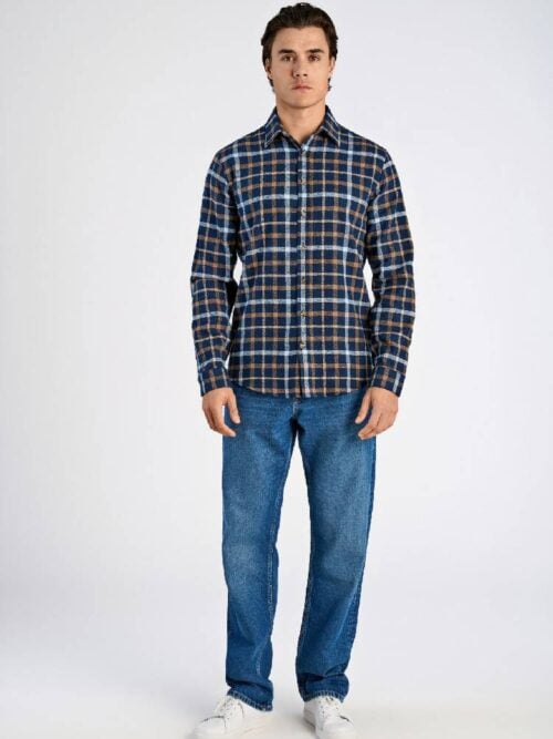 Heavy checked twill shirt L/S