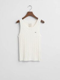 STRETCH COTTON CABLE TANK TOP