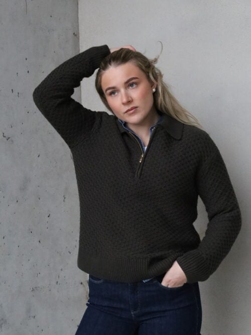 Cotton Texture Half Zip