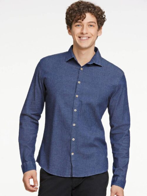 Soft indigo stretch shirt L/S