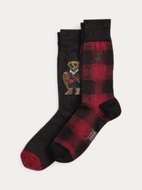 HOLIDAY BEAR-CREW SOCK-2 PACK