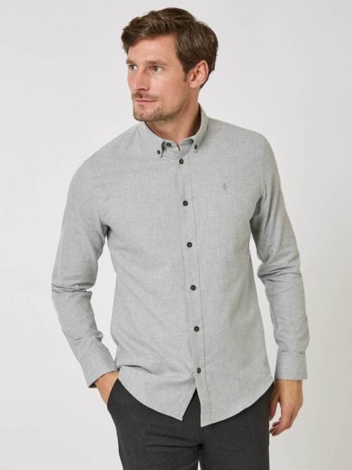 Flanell houndstooth skjorte