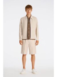 Linen blend blouson