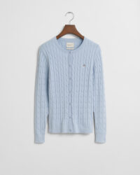 STRETCH COTTON CABLE CARDIGAN