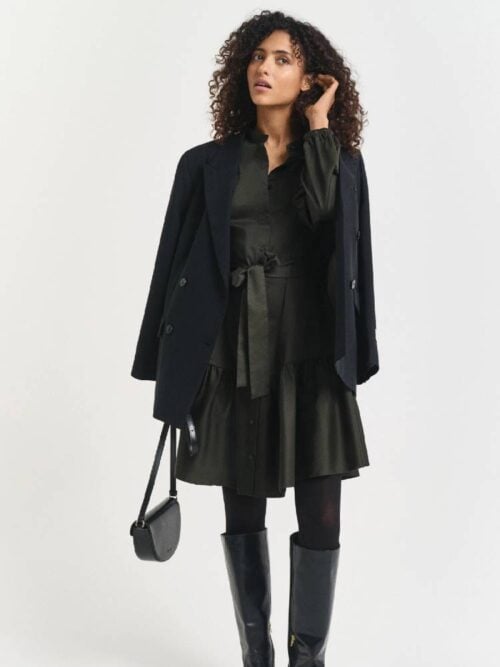 Cotton Satin Ls Dress