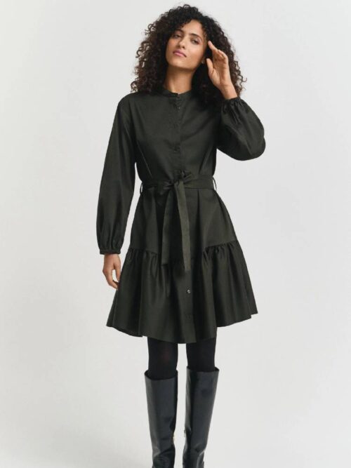 Cotton Satin Ls Dress