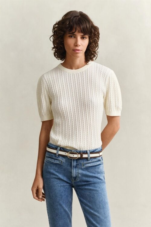 Cotton Cable C-Neck Ss