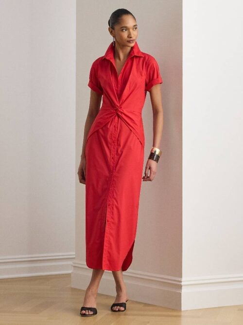 WOVEN-SHIRT DRESS-DRESSES