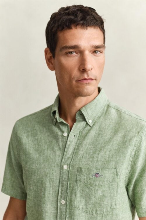 Reg Cotton Linen Ss Shirt