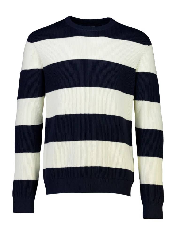 Rib knitted block stripe knit