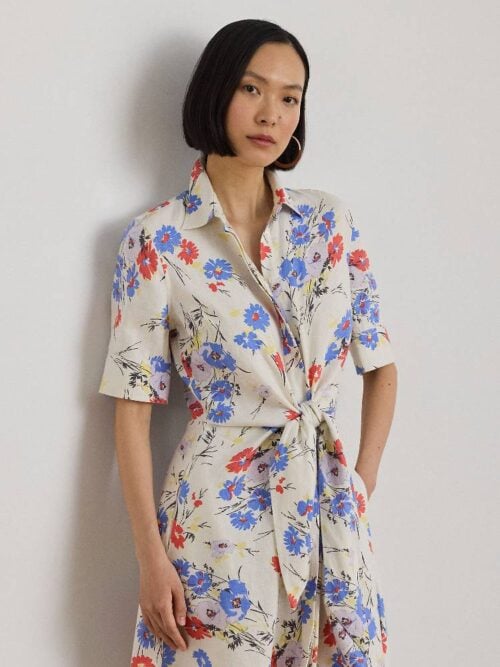 WOVEN-SHIRT DRESS-DRESSES