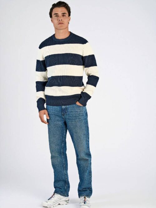 Rib knitted block stripe knit