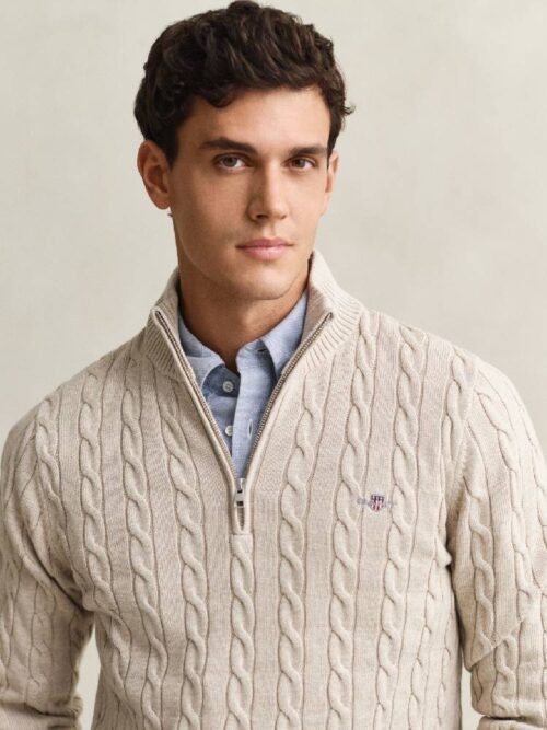 Cotton Cable Half Zip