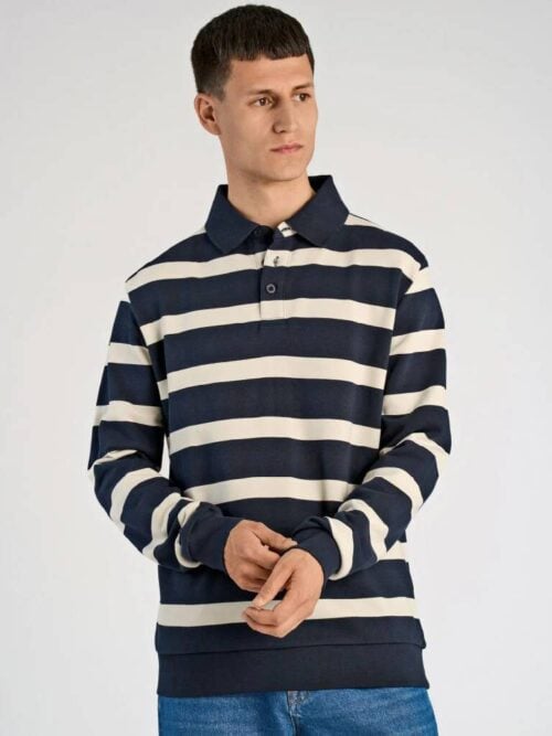 Striped polo sweatshirt L/S