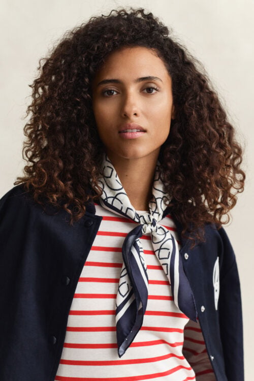 Monogram Print Silk Scarf