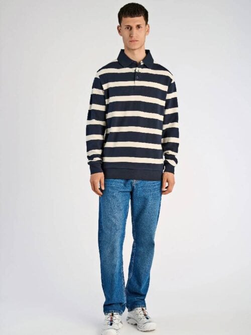 Striped polo sweatshirt L/S