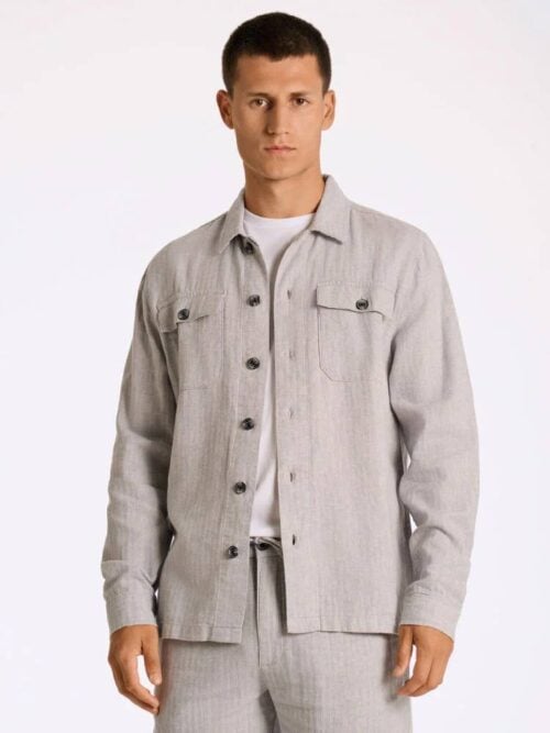 Linen blend overshirt L/S