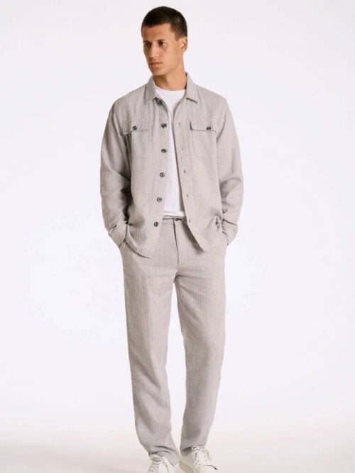 Linen blend overshirt L/S