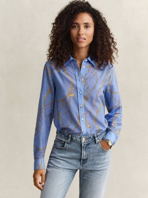 Reg Printed Ctn Silk Ls Shirt