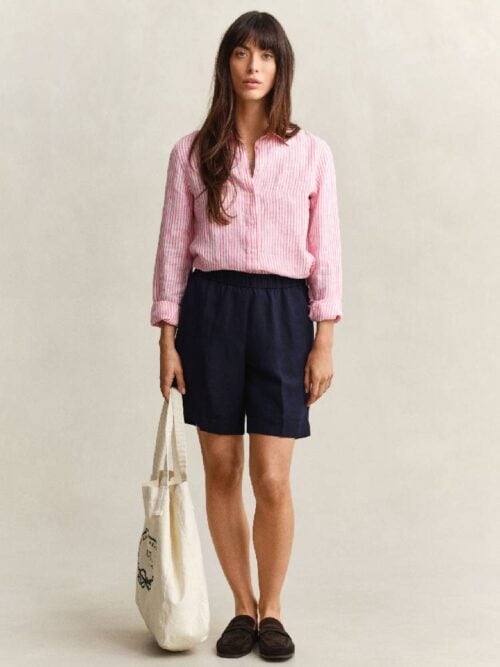 Reg Striped Linen Ls Shirt