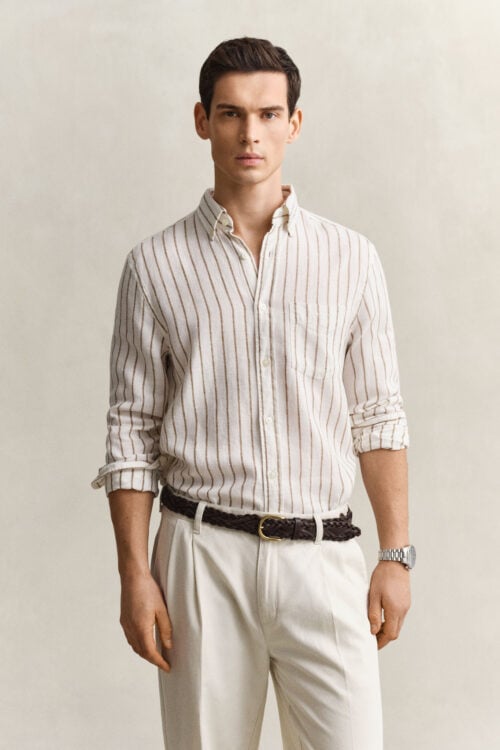 Reg Linen Viscose Stripe Shirt